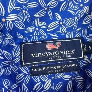 Vineyard Vines Slim Fit Murray Button Shirt Men's Small Blue Floral Hawaiian